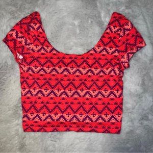 Charlotte Russe Tribal Design Crop Top